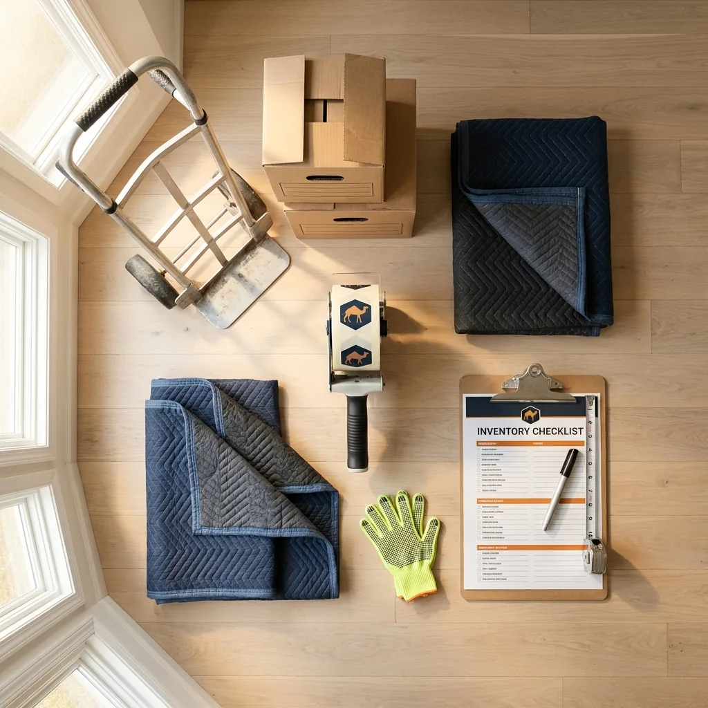 Professional moving supplies and packing materials layout for Paden City residential relocations
